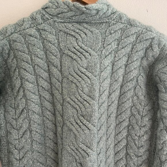 CARRAIG DONN Mint Green 100% Merino Wool Irish Sweater: NWOT! XL (Runs SMALL) - Picture 5 of 8
